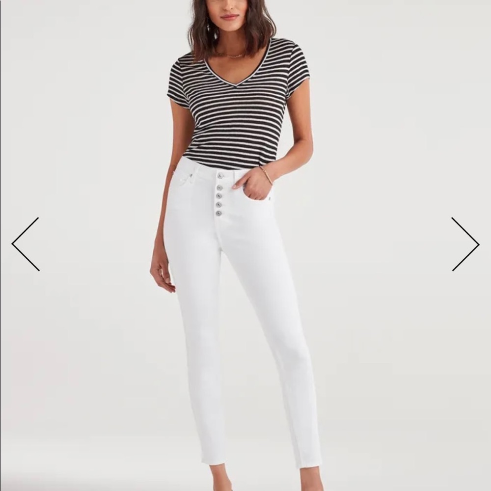 7 for all mankind white skinny jeans